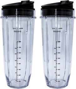 img 4 attached to 🍹 Blendin 2-Pack 32oz Cups with Sip N Seal Lids, Compatible with Nutri Ninja Auto-iQ 1000W and Duo Blenders