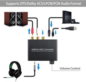 img 3 attached to 🔊 Neoteck 192kHz Digital to Analog Audio Converter - Compatible with Dolby DTS/AC-3 5.1CH - Digital SPDIF Coaxial Toslink to Analog Stereo RCA L/R + 3.5mm Jack Audio Converter