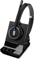 🎧 sennheiser sdw 5065 (507000) - ultimate double-sided wireless dect headset for desk phone & softphone/pc, dual microphone ultra noise cancelling - black logo