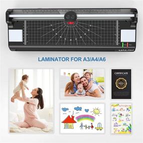 img 3 attached to Laminator Machine, UALAU 7 in 1 Thermal Laminating Machine for A3/A4/A6, Including 20 🖨️ Pouches, Paper Trimmer, Corner Rounder, Photo Frame – Ideal for Home, School, and Office Use