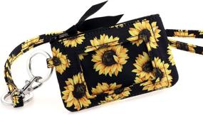 img 4 attached to 🌻 Кошелек и брелок DONGGANGAJI Women's Sunflower-04: Стильный чехол с молнией и брелоком