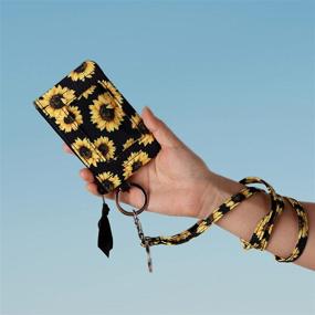 img 1 attached to 🌻 DONGGANGAJI Women's Sunflower-04 Wallet and Lanyard Set: Stylish Zip Id Case with Lanyard