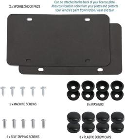 img 3 attached to 🚗 LotFancy Stainless Steel License Plate Frames, 2Pack 4 Hole Car Covers - Black US Vehicle Holder with Screws & Washers