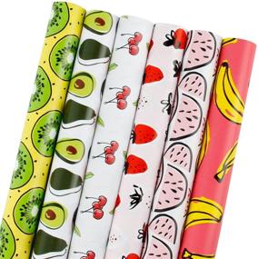 img 4 attached to 🍓 LaRibbons Fruit Wrapping Paper Roll - Perfect for Special Occasions: Birthdays, Weddings, Baby Showers, Mother's Day - Pack of 6 Rolls - Each 30 Inch X 120 Inch