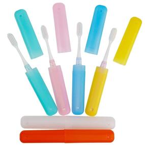 img 3 attached to Pack of 6 Portable Toothbrush Storage Cases by Maggift - Assorted Colors for Travel