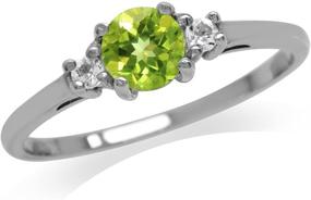 img 4 attached to Petite Natural Peridot Plated Sterling