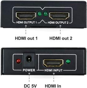 img 3 attached to 🔌 J-Tech Digital HDMI Mini Splitter - 2 Port Powered Super Mini Splitter for Full HD with 3D Capability, 1x2 1080P@60HZ