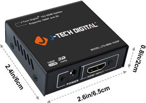 img 2 attached to 🔌 J-Tech Digital HDMI Mini Splitter - 2 Port Powered Super Mini Splitter for Full HD with 3D Capability, 1x2 1080P@60HZ