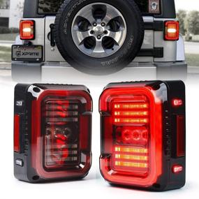 img 4 attached to 🚦 Xprite LED Tail Lights: Unique 'C' Shaped Design for Jeep Wrangler JK JKU 2007-2018 | Clear Lens, Running, Brake, Turn Signal, Reverse Light | DOT Approved, Built-in EMC