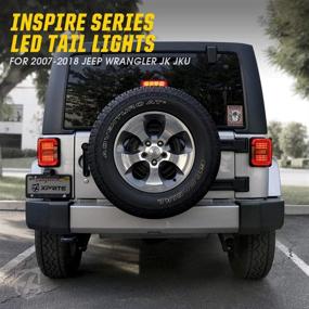 img 3 attached to 🚦 Xprite LED Tail Lights: Unique 'C' Shaped Design for Jeep Wrangler JK JKU 2007-2018 | Clear Lens, Running, Brake, Turn Signal, Reverse Light | DOT Approved, Built-in EMC