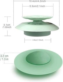 img 3 attached to HengLiSam 5 Pack Silicone Shower Drain Stopper - Hair Trap Hair Catcher 🛁 for Bathtub, Sink, Laundry, Kitchen, and Bathroom - Bathtub Drain Strainers Protectors Cover for Floor