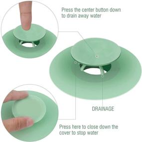 img 2 attached to HengLiSam 5 Pack Silicone Shower Drain Stopper - Hair Trap Hair Catcher 🛁 for Bathtub, Sink, Laundry, Kitchen, and Bathroom - Bathtub Drain Strainers Protectors Cover for Floor