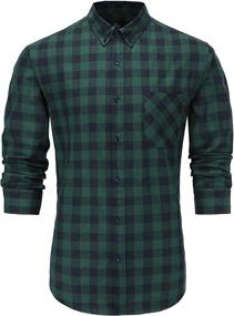 img 4 attached to 👔 Emiqude Cotton Sleeve Stylish Button Men's Shirts - Comfortable and Trendy Clothing Options