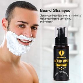 img 1 attached to 🎁 Ceenwes Upgraded Beard Grooming Kit: Complete Beard Care Set for Men with Conditioner, Oil, Brush, Comb, Balm, Shampoo, Scissors, Storage Bag - Perfect Christmas Gifts for Dad/Boyfriend