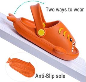 img 1 attached to 🦈 Adorable Toddler Shark Slides: Cute Cartoon Garden Shoes for Beach, Pool & Shower