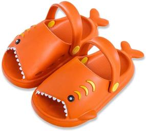 img 4 attached to 🦈 Adorable Toddler Shark Slides: Cute Cartoon Garden Shoes for Beach, Pool & Shower