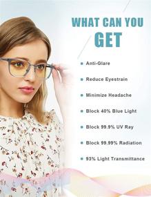 img 2 attached to 👓 KALEIDO Blue Light Blocking Gaming Glasses, Computer Eyeglasses with Yellow Tinted Lens for Women and Men