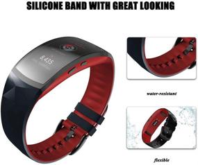 img 2 attached to 📱 NotoCity Силиконовый ремешок замена для фитнес-браслета Samsung Gear Fit2 / Gear Fit 2 Pro - Совместим с ремешками Samsung Gear Fit2 Pro (Маленький, Сланцево-красный)