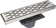 🚿 embather 12 inches shower drain: removable strainers & pvc base for bathroom floor - brushed nickel stainless finish logo
