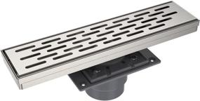 img 4 attached to 🚿 EMBATHER 12 Inches Shower Drain: Removable Strainers & PVC Base for Bathroom Floor - Brushed Nickel Stainless Finish