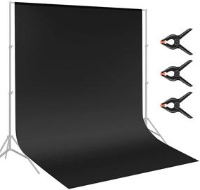 img 4 attached to Neewer Polyester Photography Backdrop: 9x15ft Studio Background Screen with 3 Clamps (Black)