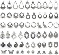 📿 jialeey antiqued tibetan silver earring chandelier earring jewelry making kit - assorted pack of 60 charms and drops - perfect for diy earring creations! logo