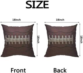 img 3 attached to HOSNYE American Football Cotton Linen Throw Pillow Case with Laces Detail, Closeup Ball Pattern, Pillow Cushion Covers for Home Sofa Decor, 18 X 18 Inch