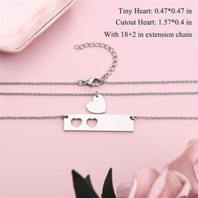 img 2 attached to 👩 Mom Daughter Necklace Set: Matching Cutout Heart Bar Pendant Jewelry for Christmas & Valentine's Day - Ideal Gifts for Mom and Daughter