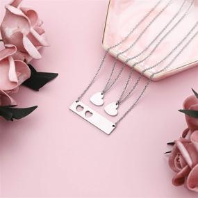 img 1 attached to 👩 Mom Daughter Necklace Set: Matching Cutout Heart Bar Pendant Jewelry for Christmas & Valentine's Day - Ideal Gifts for Mom and Daughter