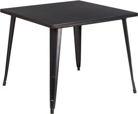 img 2 attached to Мебель Flash Furniture квадратная черного цвета для использования в помещении и на улице в кухонной мебели
