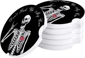 img 3 attached to Rock Skeleton Holders Coasters Women