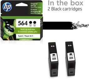 img 2 attached to HP 564 Ink Cartridges (2-Pack) - Black, Compatible with HP DeskJet 3500 Series, HP OfficeJet 4600 5500 C6300 6500 7500 Series, B8550, D7560, C510, B209, B210, C309, C310, C410, C510, CB316WN