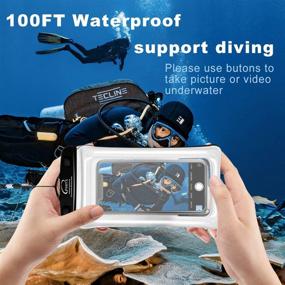 img 3 attached to PSHYX Universal 100 Feet Waterproof Phone Bag Floating Case With Arm Band For IPhone 11 Pro Max XS XR X 8 7 6S Plus Samsung Google LG Phone Up To 7 Inch (Pack Of 2) (White)