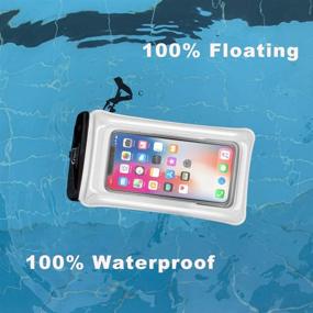 img 2 attached to PSHYX Universal 100 Feet Waterproof Phone Bag Floating Case With Arm Band For IPhone 11 Pro Max XS XR X 8 7 6S Plus Samsung Google LG Phone Up To 7 Inch (Pack Of 2) (White)