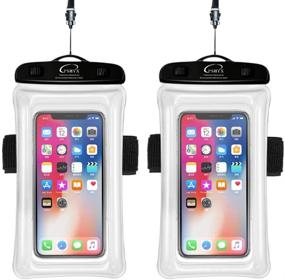 img 4 attached to PSHYX Universal 100 Feet Waterproof Phone Bag Floating Case With Arm Band For IPhone 11 Pro Max XS XR X 8 7 6S Plus Samsung Google LG Phone Up To 7 Inch (Pack Of 2) (White)