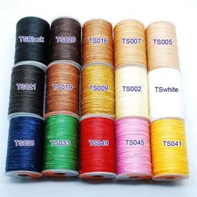 img 1 attached to 🧵 Polyester Leathercraft Small Waxed Thread: 0.8mm Thickness - Ideal for Leather Sewing