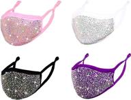 set of 4 fashionable 3d shape adult cloth face masks with nose wire – adjustable, washable, and reusable logo