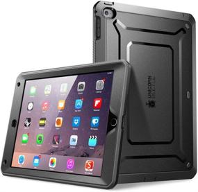 img 4 attached to SUPCASE Unicorn Beetle PRO Series iPad Air 2 Чехол – Прочный гибридный защитный чехол 2014 года выпуска с полным покрытием тела и встроенным защитным экраном, цвет: черный