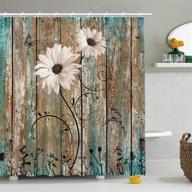 🏡 farmhouse chic: rosielily rustic floral barnwood shower curtain - vintage american country bath decor with 12 hooks logo