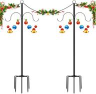 cakagaba 9 ft outdoor string light poles with shepherds hooks - ideal christmas decoration for string lights in garden, backyard, patio, parties, and weddings (2 pcs, 2in1 pack) логотип