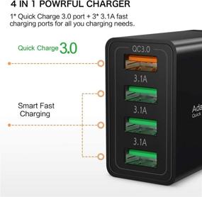 img 3 attached to 🔌 Зарядное устройство Boxeroo USB Quick Charge 3.0 Rapid Charger 2Pack: Быстрое Зарядное Устройство на 4 Порта для Galaxy S10/S9/S8, Note10, G5/V40, iPhone 11/Pro Max, iPad и др.