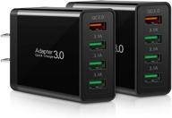 🔌 зарядное устройство boxeroo usb quick charge 3.0 rapid charger 2pack: быстрое зарядное устройство на 4 порта для galaxy s10/s9/s8, note10, g5/v40, iphone 11/pro max, ipad и др. логотип
