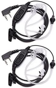 img 2 attached to 🎧 Dual PTT Covert Air Acoustic Tube Headset Earpiece for Baofeng UV-82 Series Two Way Radio (2-Pack)