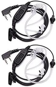 img 3 attached to 🎧 Dual PTT Covert Air Acoustic Tube Headset Earpiece for Baofeng UV-82 Series Two Way Radio (2-Pack)