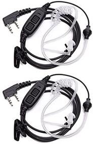 img 1 attached to 🎧 Dual PTT Covert Air Acoustic Tube Headset Earpiece for Baofeng UV-82 Series Two Way Radio (2-Pack)