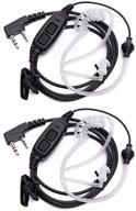 🎧 dual ptt covert air acoustic tube headset earpiece for baofeng uv-82 series two way radio (2-pack) logo