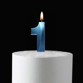 img 1 attached to 🎂 Blue 2.76-inch Number 1 Birthday Candles & 3D Cake Topper - Ideal for 1st Birthday Decorations and Beyond (11-19 Years)