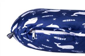 img 2 attached to Чехол для подушки для кормления Minky: мягкий и уютный чехол для детской подушки для грудного вскармливания - дизайн с синими китами