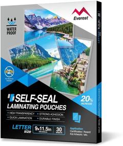 img 4 attached to ✉️ Everest Self Sealing Waterproof Laminating Pouches, 9x11.5 Inches, 30 Sheets, 10 Mils Thick - Gloss Finish, No Machine Required