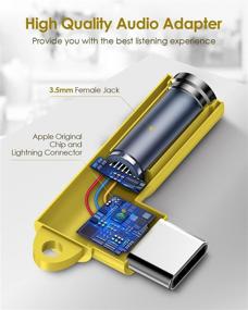 img 2 attached to 🔌 Адаптер Mangotek Type C to 3.5mm для Pixel 4 3 2 XL и Samsung Galaxy, USB C в Aux Dongle (Yellow)